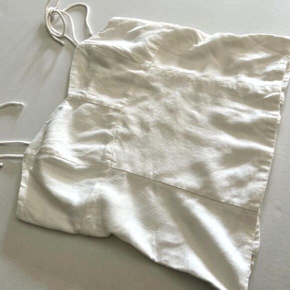 Old Navy, White Linen Spaghetti Strap Tie Tank, szST, Clean, Costal, Tomato Girl - Picture 3 of 5